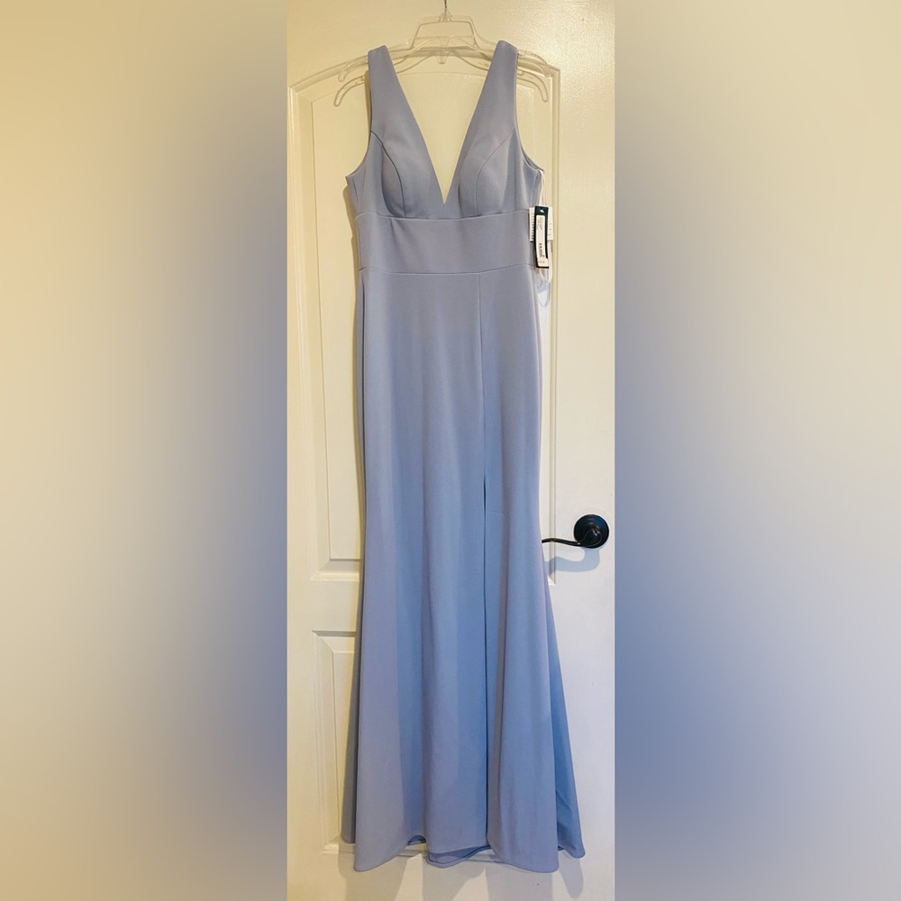 Betsy Adam Lilac maxi dress, with thigh high slit, size 4